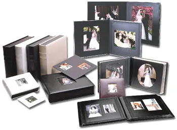 Stacks of photo albums and prints